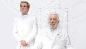 Josh Hutcherson and Donald Sutherland in The Hunger Games: Mockingjay Part 1