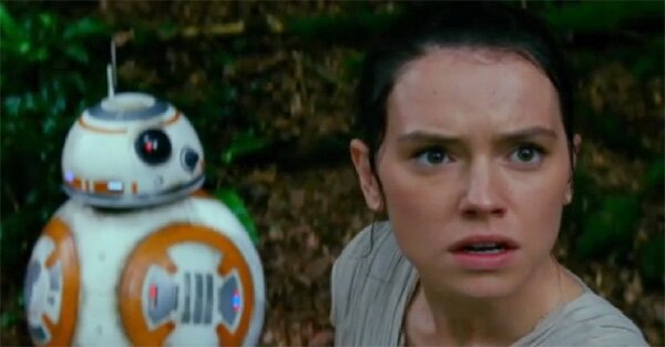 Rey and BB8 in Star Wars The Force Awakens