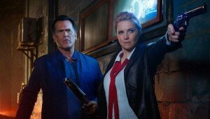 Bruce Campbell and Lucy Lawless in Ash vs. Evil Dead