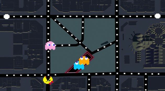 Ms. Pac-Man in Google Maps